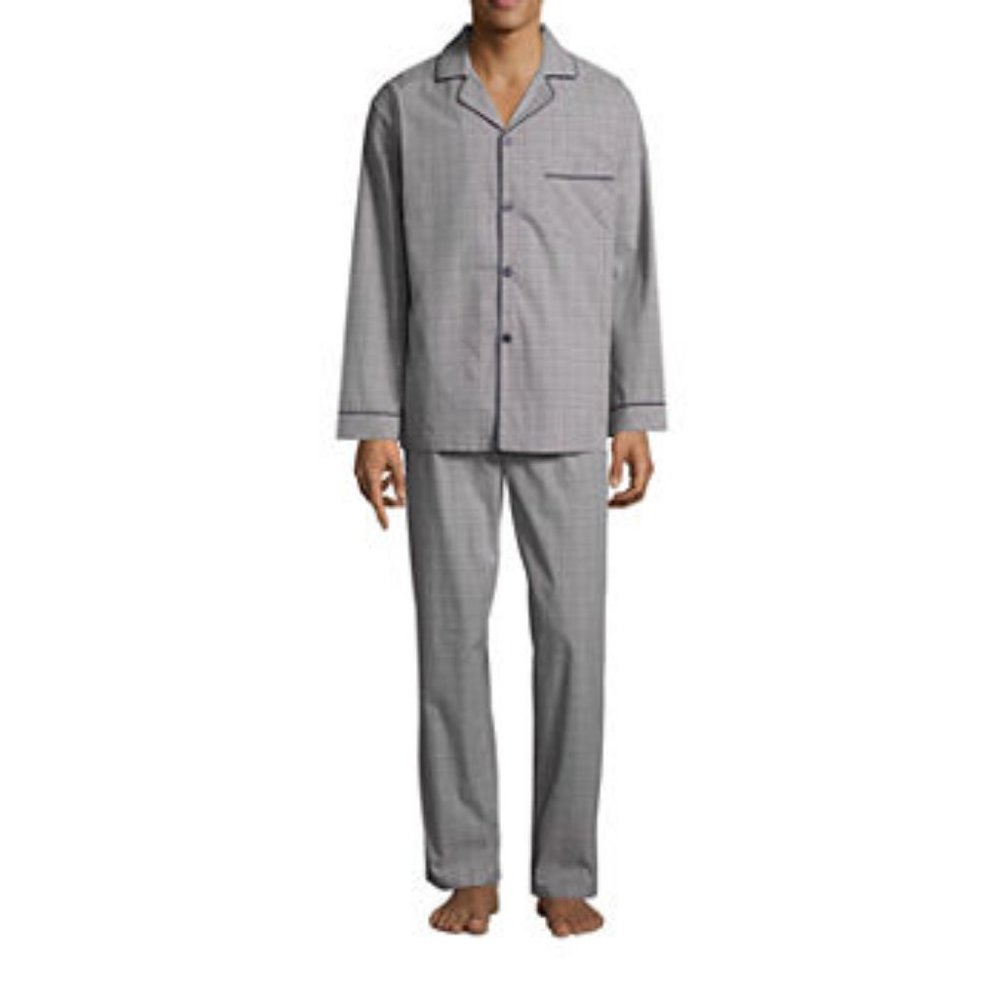 TALL - Stafford® Men's Broadcloth Pajama Set - XLT
